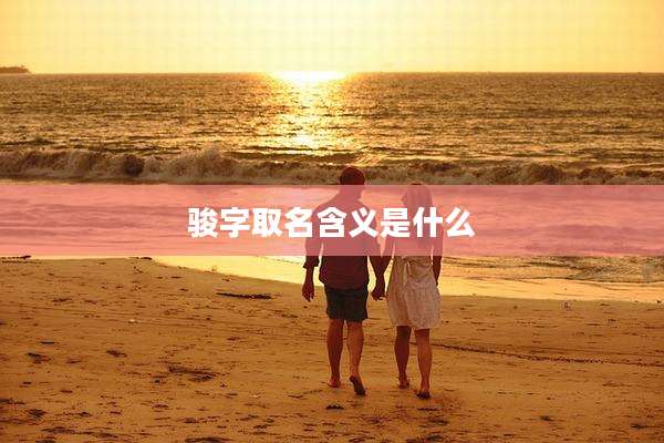 骏字取名含义是什么