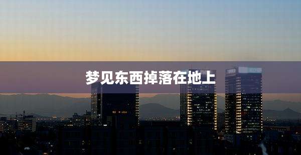 梦见东西掉落在地上