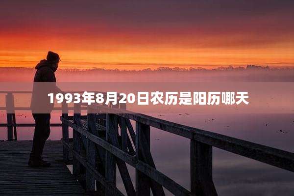1993年8月20日农历是阳历哪天