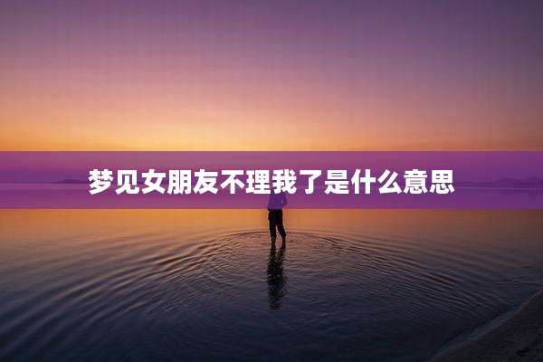 梦见女朋友不理我了是什么意思