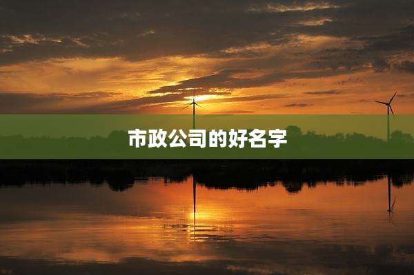 市政公司的好名字