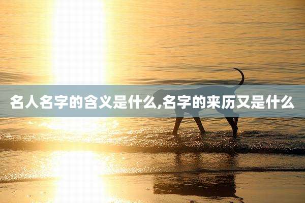 名人名字的含义是什么,名字的来历又是什么