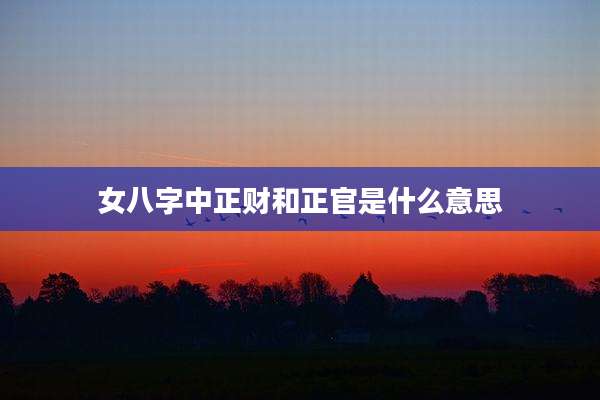 女八字中正财和正官是什么意思