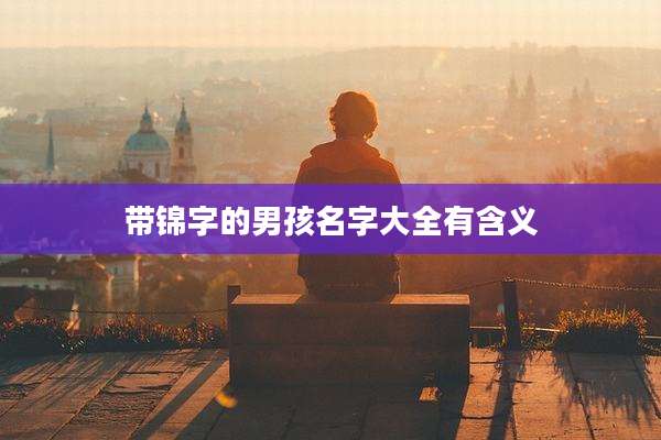 带锦字的男孩名字大全有含义