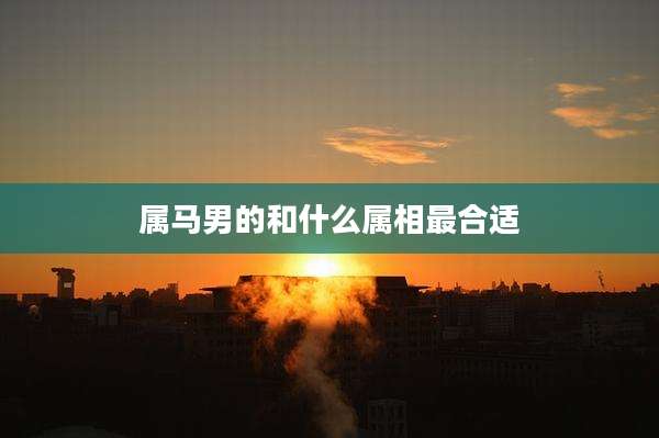 属马男的和什么属相最合适