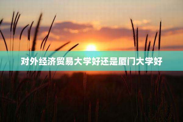对外经济贸易大学好还是厦门大学好