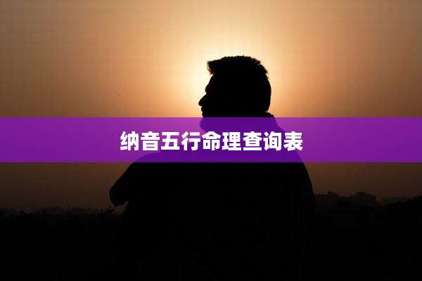 纳音五行命理查询表
