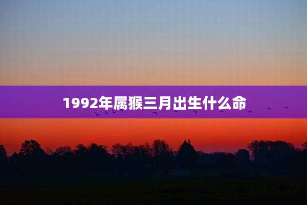 1992年属猴三月出生什么命