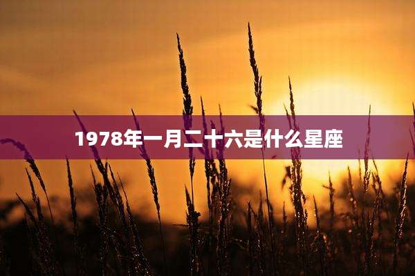 1978年一月二十六是什么星座