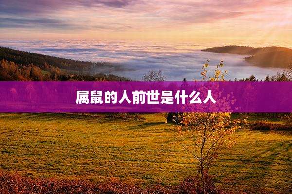 属鼠的人前世是什么人