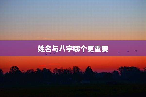 姓名与八字哪个更重要