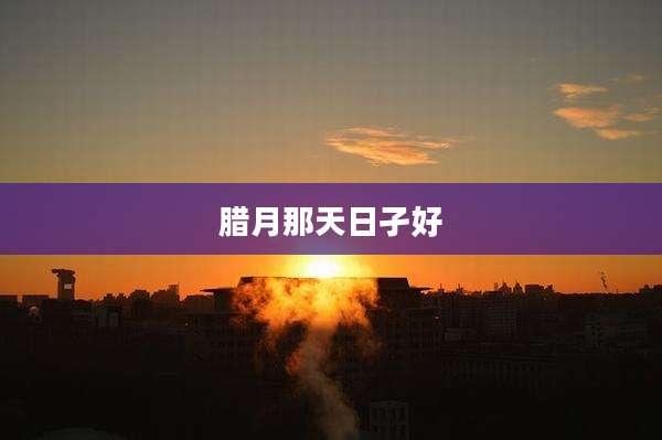 腊月那天日孑好