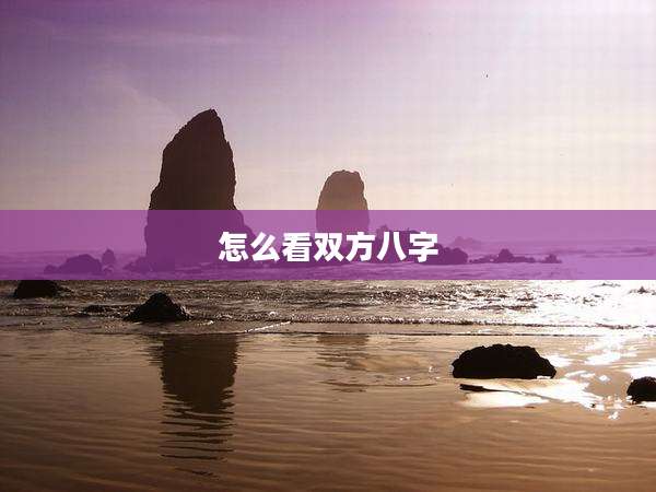 怎么看双方八字