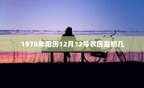 1978年阳历12月12号农历是初几
