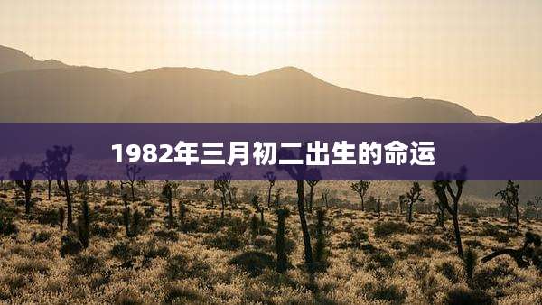 1982年三月初二出生的命运