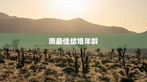 测最佳结婚年龄