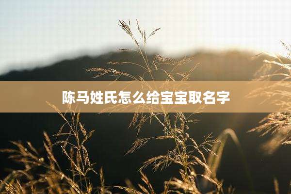 陈马姓氏怎么给宝宝取名字