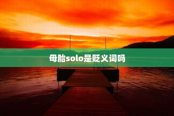 母胎solo是贬义词吗