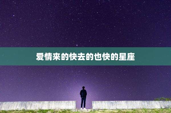 爱情来的快去的也快的星座