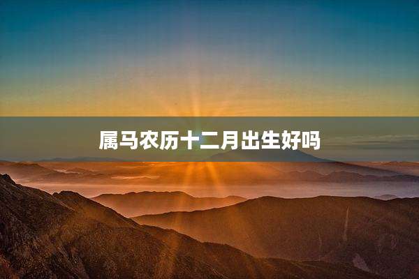 属马农历十二月出生好吗