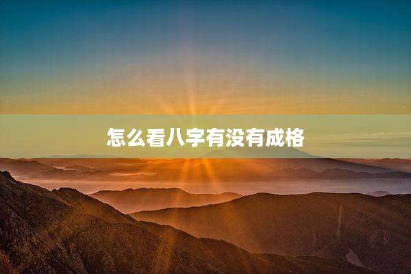 怎么看八字有没有成格