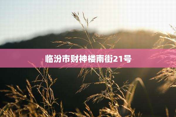临汾市财神楼南街21号