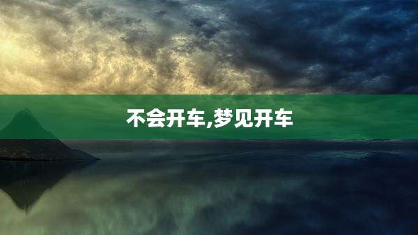 不会开车,梦见开车