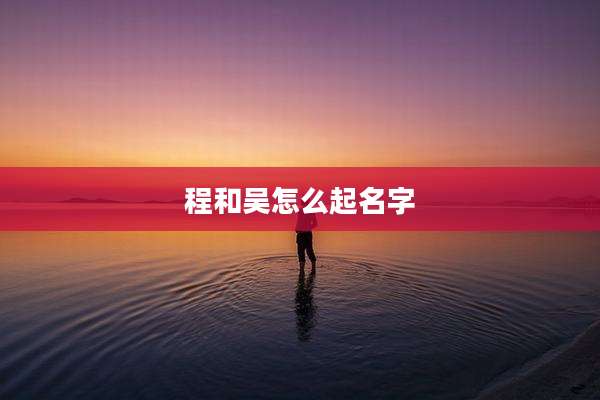程和吴怎么起名字