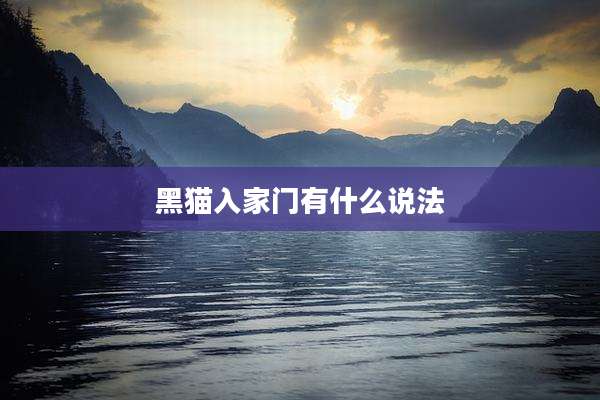 黑猫入家门有什么说法