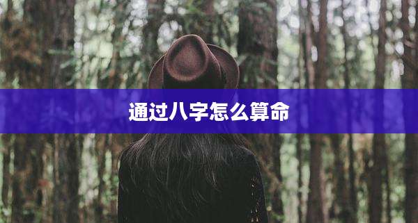通过八字怎么算命