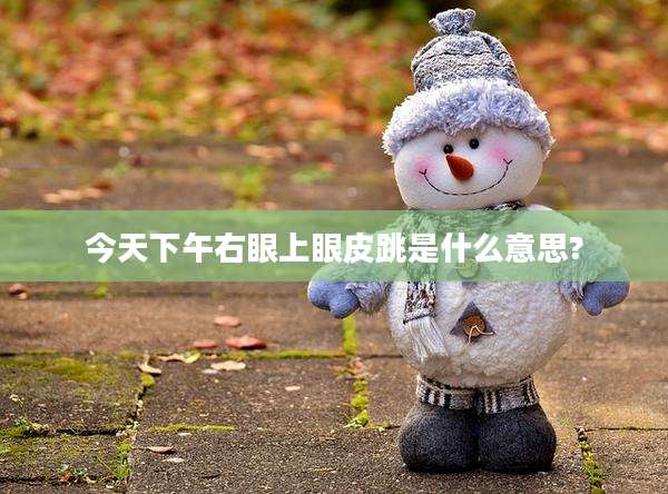 今天下午右眼上眼皮跳是什么意思?