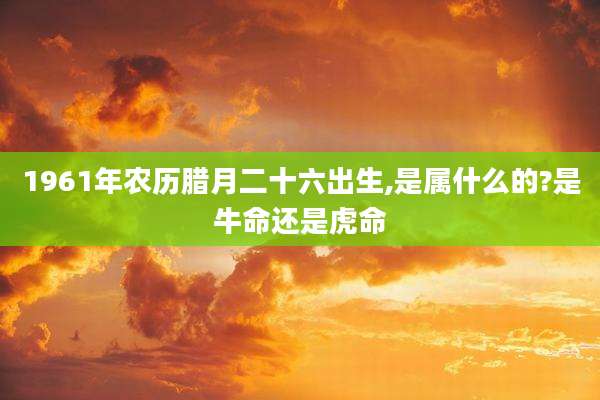 1961年农历腊月二十六出生,是属什么的?是牛命还是虎命