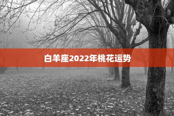 白羊座2022年桃花运势