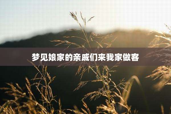 梦见娘家的亲戚们来我家做客
