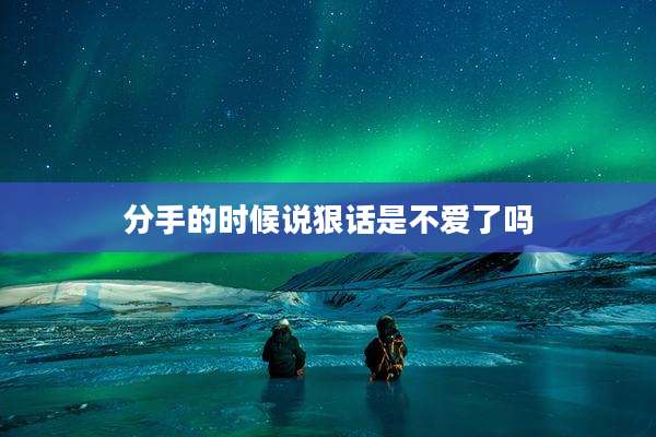 分手的时候说狠话是不爱了吗