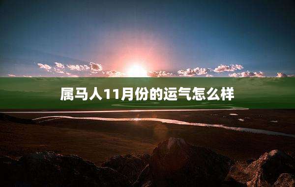 属马人11月份的运气怎么样