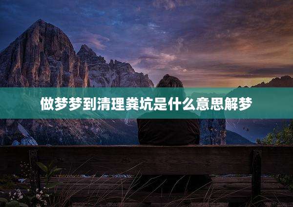 做梦梦到清理粪坑是什么意思解梦
