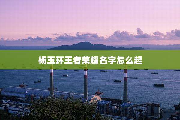 杨玉环王者荣耀名字怎么起