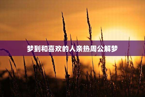 梦到和喜欢的人亲热周公解梦