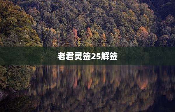 老君灵签25解签