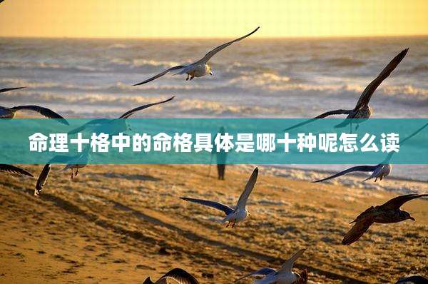 命理十格中的命格具体是哪十种呢怎么读
