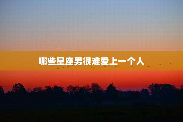 哪些星座男很难爱上一个人