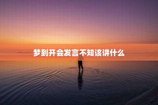 梦到开会发言不知该讲什么