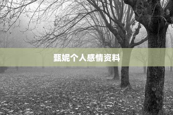 甄妮个人感情资料