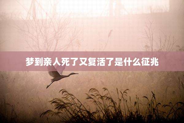 梦到亲人死了又复活了是什么征兆