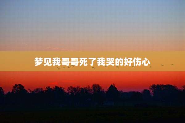 梦见我哥哥死了我哭的好伤心