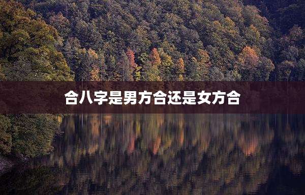 合八字是男方合还是女方合