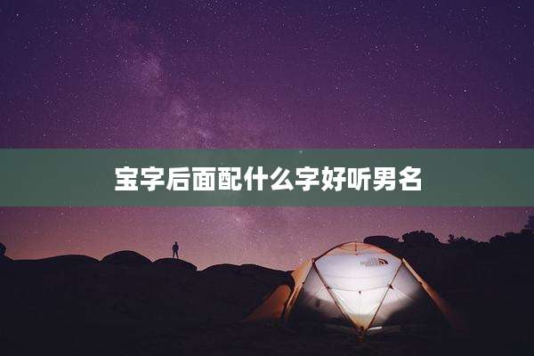 宝字后面配什么字好听男名