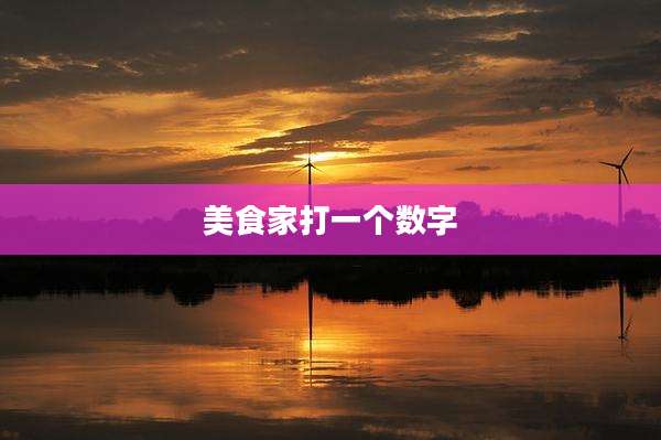 美食家打一个数字