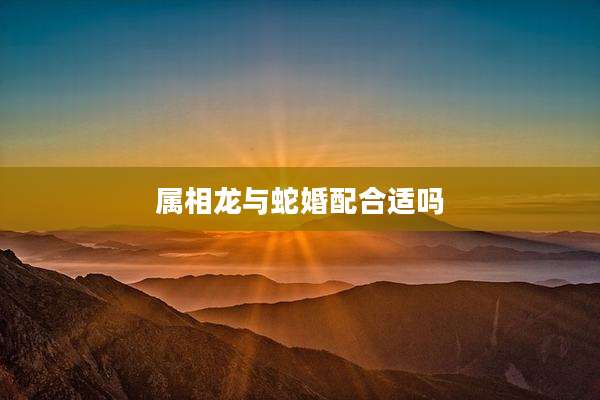 属相龙与蛇婚配合适吗